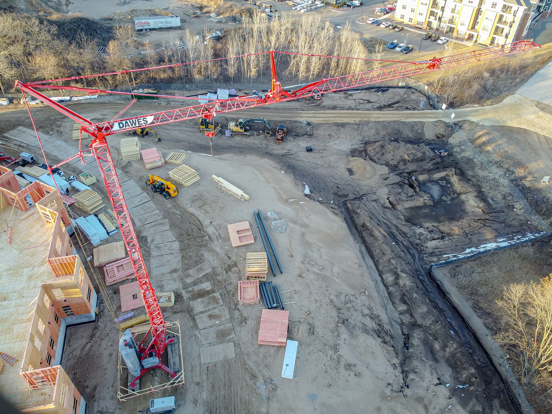 Used tower crane on a project site
